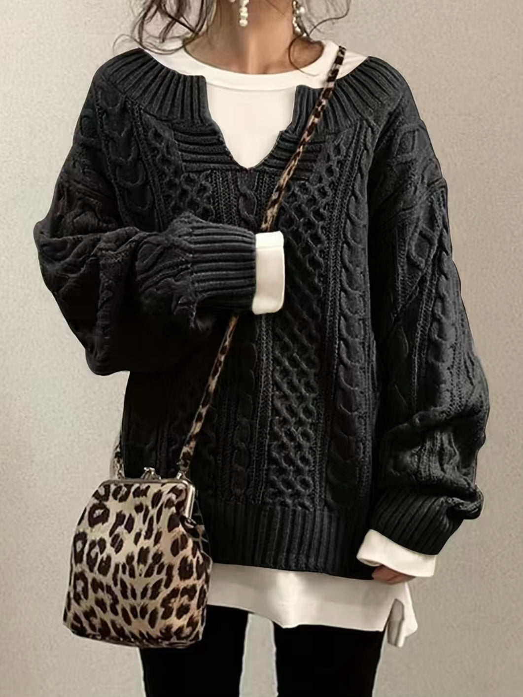 Waffle Hoodie + Notch Neck Sweater